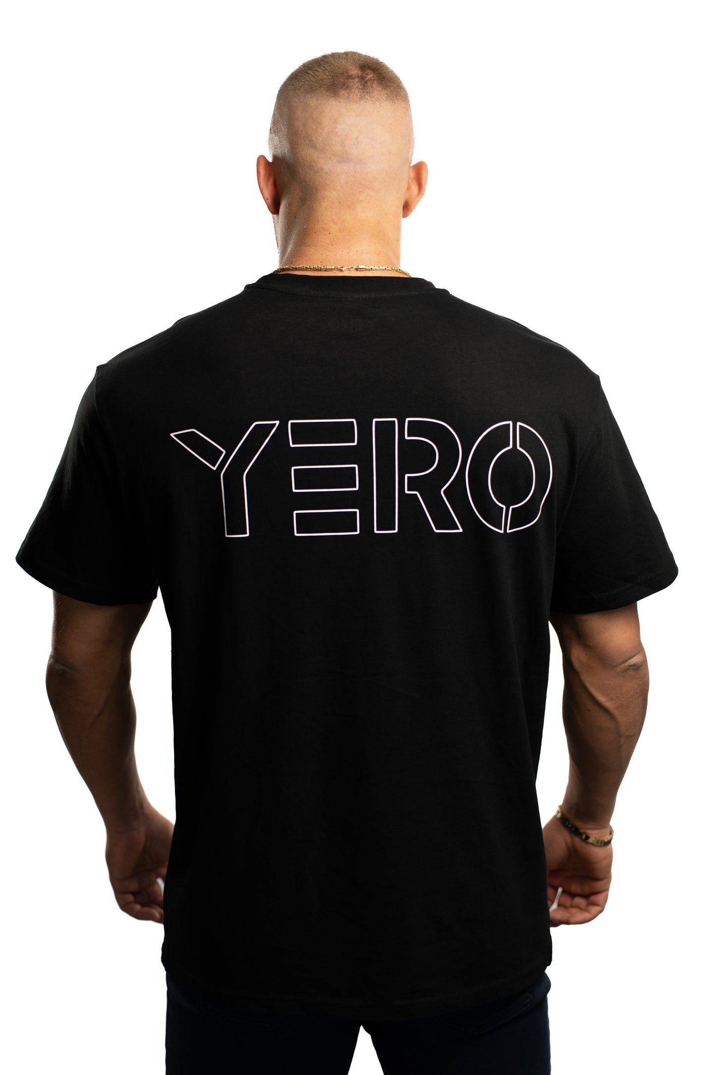 YERO Basic Shirt Oversize UNISEX mit Backprint schwarz