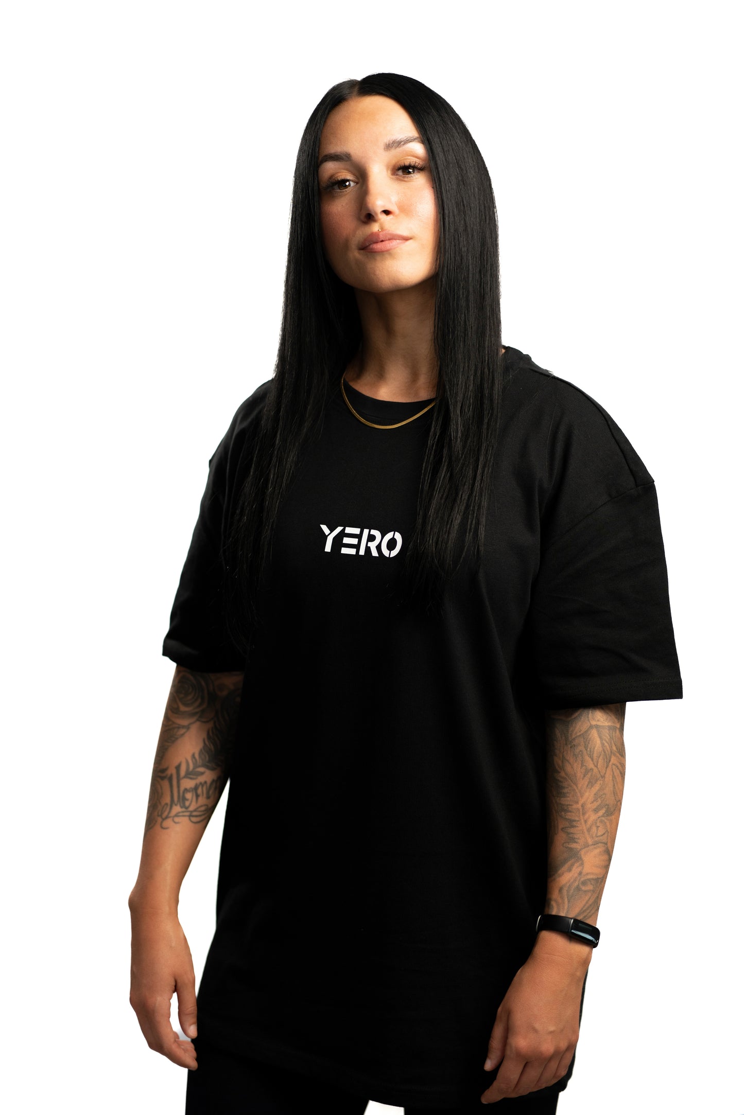 YERO Basic Shirt Oversize UNISEX mit Backprint schwarz