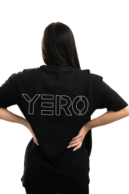 YERO Basic Shirt Oversize UNISEX mit Backprint schwarz