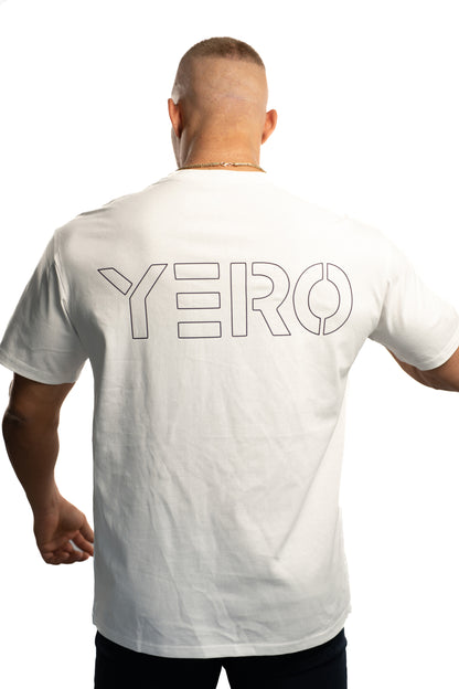 YERO Basic Shirt Oversize UNISEX mit Backprint weiß