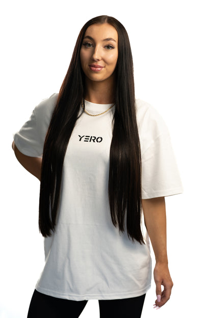 YERO Basic Shirt Oversize UNISEX mit Backprint weiß